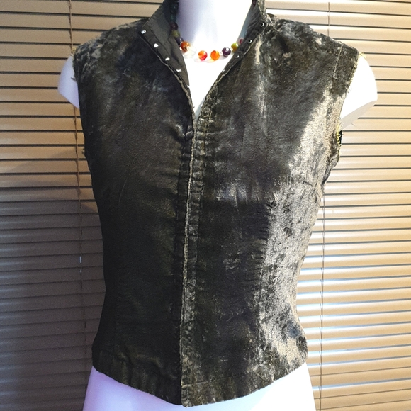 Size 10 sleeveless corset vest, tailored to accentuate waist & bust,cotton lined - Picture 3 of 15